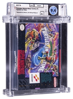 1992 SNES Super Nintendo (USA) "Teenage Mutant Ninja Turtles IV: Turtles in Time" Majesco Sealed Video Game - WATA 9.4/A+